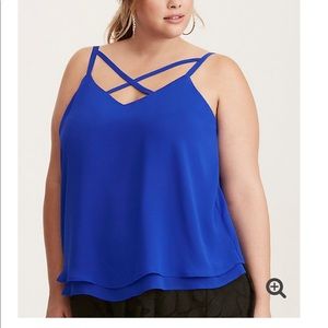 Torrid Blue Strappy Chiffon Swing Tank